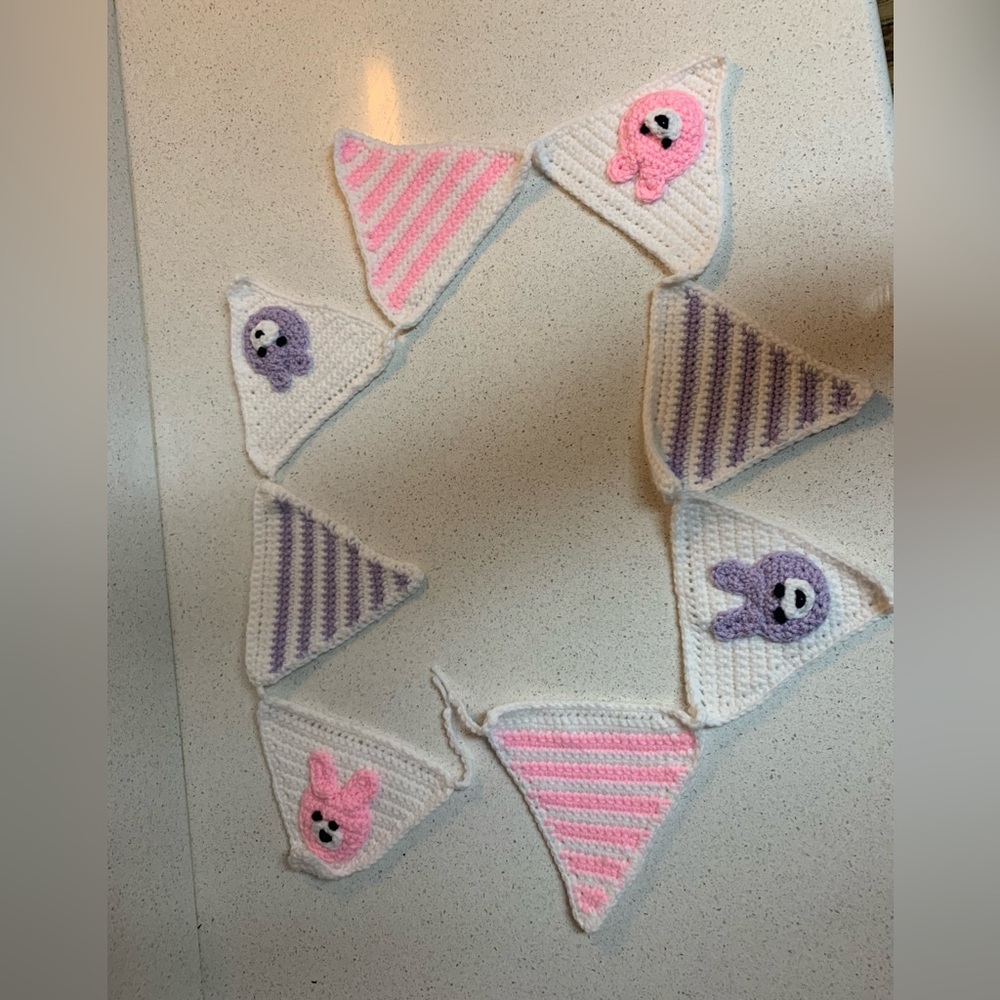 Baby Bunting Garland Welcome Eight Pennants New Handmade Crochet